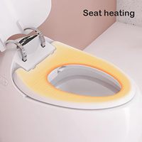 WC intelligent de luxe avec siège chauffant, séchage à l'air, télécommande incluse, siphon en S, montage au sol, monobloc, cuvette en céramique blanche, confort