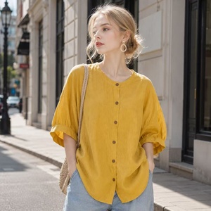 <span class=keywords><strong>Camicia</strong></span> Estiva Personalizzata in Puro Lino, Traspirante e Comoda, Stile <span class=keywords><strong>Kimono</strong></span> a Mezza Manica per <span class=keywords><strong>Donna</strong></span>, Abbigliamento Outdoor e Streetwear - Product Image 4