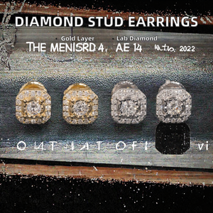 Luxury Jewellery Lab Grown Diamond Earrings <b>Studs</b> Cute Gold Plated Brilliant Cut IGI Certified <b>for</b> Woman <b>Men</b> 925 Sterling Silver - Product Image 2