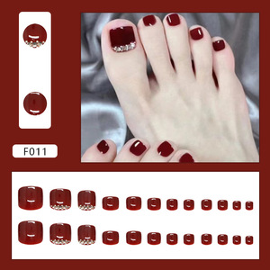 Venta al por Mayor <span class=keywords><strong>de</strong></span> 24 <span class=keywords><strong>Uñas</strong></span> Postizas Rojas para los <span class=keywords><strong>Pies</strong></span>, <span class=keywords><strong>Uñas</strong></span> Acrílicas Artificiales <span class=keywords><strong>de</strong></span> Alta Calidad <span class=keywords><strong>de</strong></span> Fábrica - Product Image 3