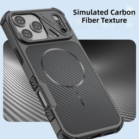 Casing HP Magnetik Tekstur Serat Karbon Grosir Baru untuk iPhone 18 Pro Max 18 Pro, Casing HP Anti-jatuh Magnetik Kuat
