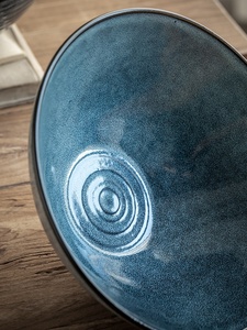 Tazón de Sopa de Cerámica Vintage Personalizado Ecológico de 8 Pulgadas, Color Azul Sídney, Forma de Sombrero, Moderno, para Fiestas, Uso Comercial y Doméstico, <span class=keywords><strong>Lamian</strong></span> - Product Image 4