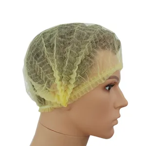 Tek kullanımlık olmayan dokuma bone klip kap Hairnet elastik olmayan dokuma tek kullanımlık Hairnet