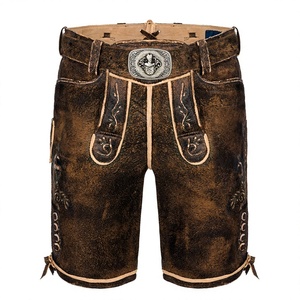 Nouvelle conception élégante, design antique, Lederhosen bavaroises pour hommes, en cuir de vachette véritable et daim, tenue allemande, vêtements traditionnels. - Product Image 1