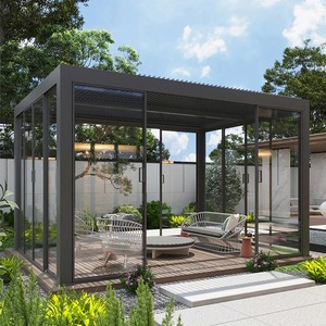 Pergola moderne de luxe en aluminium thermolaqué pour jardin extérieur, villa, <span class=keywords><strong>piscine</strong></span> 6x4 <span class=keywords><strong>5x3</strong></span> - Product Image 1