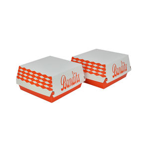 Boîte de conteneur de hamburger à emporter jetable personnalisé 6x6 pouces emballage de hamburger frites hamburger boîte de papier pour restaurant - Product Image 2