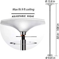 Barre de pole dance amovible pour la maison, réglable en hauteur de 45 mm à 2745 mm, pour les fêtes, les spectacles, la danse, la salle de sport, la salle de bain