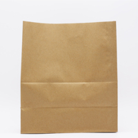 Sacs en papier kraft brun personnalisés avec impression SOS, ouverture automatique, qualité alimentaire, pour emporter, épicerie, boulangerie, avec logo