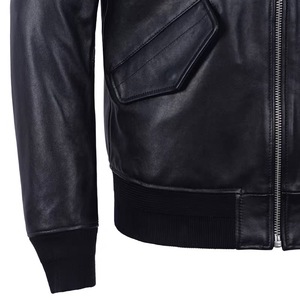 Veste en <span class=keywords><strong>cuir</strong></span> véritable <span class=keywords><strong>de</strong></span> style classique MA-1 en peau d'agneau, veste bomber en <span class=keywords><strong>cuir</strong></span> véritable <span class=keywords><strong>de</strong></span> style <span class=keywords><strong>Air</strong></span> Flight Force pour hommes - Product Image 4