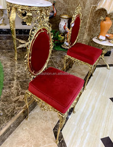OE-FASHION Chaise Red Queen <span class=keywords><strong>Elizabeth</strong></span> entièrement en cuivre, style baroque italien, style européen, meubles de luxe pour salon, original - Product Image 2