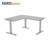 EGROspace Table de bureau moderne électrique sur pied réglable en hauteur avec double moteur ergonomique pour meuble de bureau