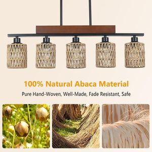 Ventes exclusives transfrontalières : Lustre en fer et rotin noir tressé à la main, forme de branche, avec abat-jour en osier et <span class=keywords><strong>LED</strong></span>, adapté au montage au plafond - Product Image 4