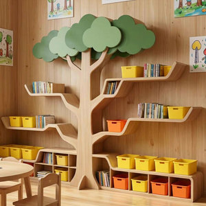Ensemble d'étagères <span class=keywords><strong>bibliothèque</strong></span> modernes en bois Moetry pour la maternelle, la garderie, la salle de classe, le mobilier de <span class=keywords><strong>bibliothèque</strong></span>, les étagères de présentation - Product Image 1