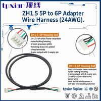 Câble de raccordement personnalisé à double tête ZHR 5 broches, assemblage de câbles avec connecteur JST ZH pas de 1,5 mm pour signal de capteur d'appareil électronique