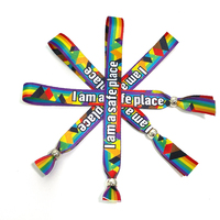 Bracelet en polyester imprimé écologique avec fermoir pour festival, fabriqué par l'usine textile de Guangzhou