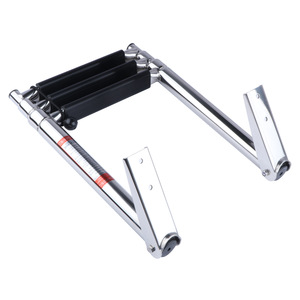 Stainless Steel Boat Ladder 3 <b>Step</b> Foldable With Non Slip Treads For Boat Deck Access - Product Image 3