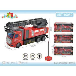 Camion de pompiers à tête carrée télécommandé à l'échelle 1:48 Source d'alimentation électrique en métal avec chargeur inclus dans l'emballage - Product Image 1