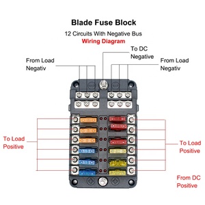 Bloc de fusibles marin universel à lame de 100 ampères, 12 voies, circuit CC 12 V, boîte à fusibles <span class=keywords><strong>pour</strong></span> <span class=keywords><strong>voiture</strong></span>, bateau, automobile - Product Image 3