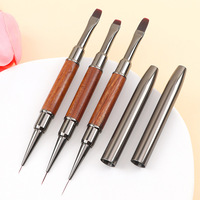 2025 élégant double tête constructeur Gel brosse ovale rond Premium brun bois de santal poignée Liner brosse Nail Art pour les longues lignes