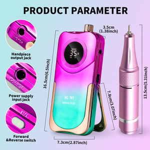Professional Grade Electric <b>Nail</b> Drill Kit 35000RPM With 14PCS Bits White Portable Rechargeable Cordless File Machine - Product Image 4