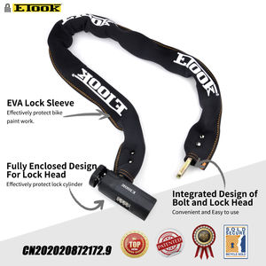 ETOOK <span class=keywords><strong>ART</strong></span> Serrure de chaîne de vélo à combinaison carrée de 9mm - Product Image 5