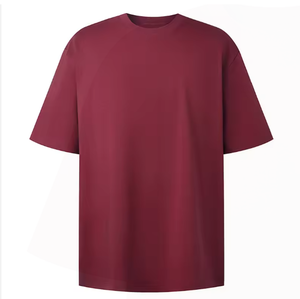 T-shirt en coton surdimensionné pour homme Meckmanly, manches courtes, col rond, jersey décontracté, tricoté, uni, coupe ample, respirant, dos en maille - Product Image 5