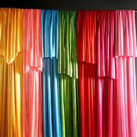 Rideau de fond de scène en satin multicolore pour mariage, draperie et guirlande pour fête, scène, photomaton, décoration d'événement
