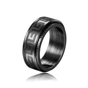 Dj079 Men's <b>Tungsten</b> <b>Ring</b> <b>Black</b> Gun Plated Geometric Pattern Fashion <b>Ring</b> For Gift - Product Image 2