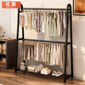 Double Layer Metal Coat <b>Rack</b> U Shape Standing Type For Bedroom Clothing Storage Multifunctional Indoor Use - Product Image 5