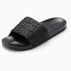 Playa Casual PVC superior en relieve personalización plana zapatillas de goma masculinas para hombres terlik chanclas diseñador diapositivas zapatillas