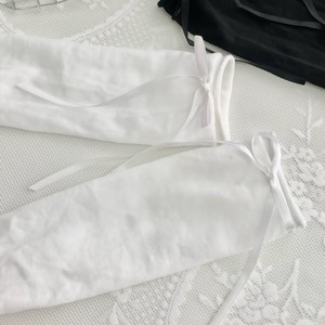 Calcetines estilo ballet con lazo, calcetines blancos transparentes hasta la pantorrilla para mujeres jóvenes, diseño dulce y femenino - Product Image 1