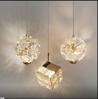 Petit Lustre en Cristal K9 Design Pissenlit Luxe Léger pour Tête de Lit, Salle à Manger, Porche, Salon Près du Canapé, Forme Fleur