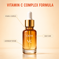 Sérum Visage Liquide Éclaircissant à la Vitamine C OEM ODM, Léger, pour le Contour des Yeux, Unifiant le Teint, Raffermissant, Marque Privée