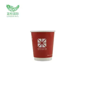 Logo personalizzato e dimensioni all'ingrosso 8oz usa e getta doppia parete tazza di carta materiale riciclabile per il caffè