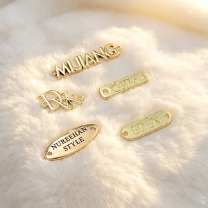 New Design 3D Metal Logo Plate Brass Engraved Metal Label Vintage Metal Badge for Jewelry Leather Craft - Product Image 2