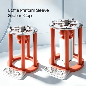 Soporte para botella con ventosa naranja/plateado con funda protectora, doble fijación, material de hierro niquelado, envoltura de silicona duradera - Product Image 1