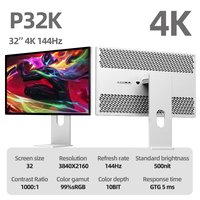 Moniteur Kuycon P32K 32 pouces 4k Réduit les vertiges Respectueux des yeux 144hz Écran de jeu Moniteur d'affichage Sans support