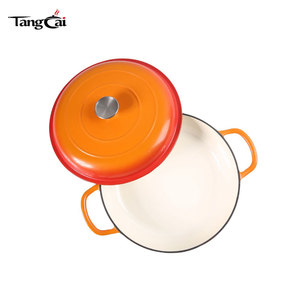 Tendance 2026 <span class=keywords><strong>Cocotte</strong></span> en <span class=keywords><strong>fonte</strong></span> peu profonde émaillée avec deux poignées, compatible four, pour cadeaux familiaux <span class=keywords><strong>ou</strong></span> entre amis - Product Image 5