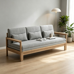 Serie de Arte Moderno, Estilo Nórdico, Sofá Seccional Extensible de Tela Chenille para Sala de Estar de Apartamentos Pequeños, con Tapicería de Esponja - Product Image 1