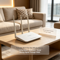 Routeur WiFi 4 sans fil 300 Mbps le plus vendu, 3 antennes RJ45 Tenda F3 V6, configuration facile, SOHO pour les détaillants e-commerce