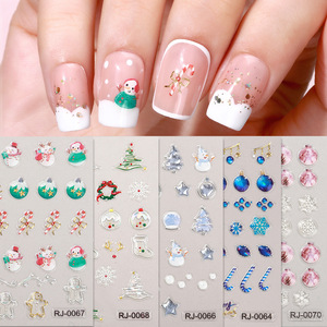 <span class=keywords><strong>Arbre</strong></span> de Noël et flocon de neige autocollants pour ongles 5D colle de secours transfrontalière décalcomanies décoratives de Noël doux - Product Image 1