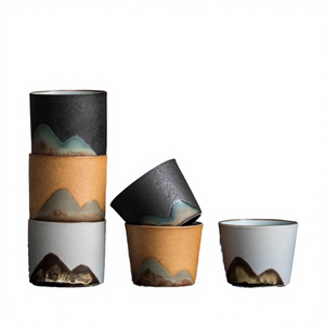 Tasse à eau et gobelet en céramique de style japonais rétro 50 ml pour les fêtes et les boissons - Product Image 4