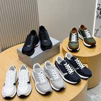 Baskets décontractées pour hommes, authentiques et originales, importées du Guangdong, en cuir et daim, design patchwork, tendance mode, confortables et lumineuses, à semelle épaisse