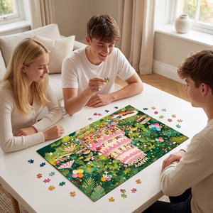 Puzzle de jardin Joyeux Anniversaire de 1000 pièces, puzzle en papier à chercher et trouver pour adultes, enfants, jeu familial, cadeau d'anniversaire, décoration intérieure - Product Image 3