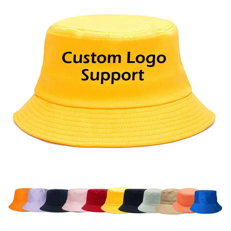 Toptan pamuk vizör güneş özelleştirilmiş özel logo nakış kova şapka balıkçı özel tasarlanmış kadın kova şapka