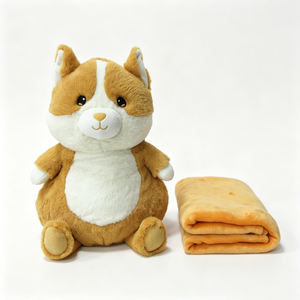 Peluche de Corgi personalizado, Peluche de Corgi naranja, Juego de manta de Corgi, Lindo juguete para perro - Product Image 2