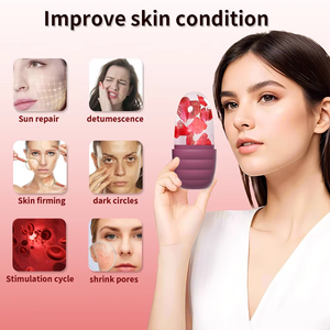 Moule à glaçons pour le visage en silicone anti-fuite avec logo personnalisé, outil de soin de la peau du visage, refroidissement, rouleau à glace, moule à glaçons pour le visage - Product Image 2