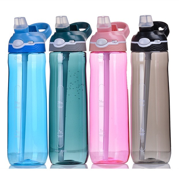 Neues Design 26/32oz BPA-Freie Tritan-Plastik-Trinkflasche für Kaltgetränke, Kinder-Flip-Top-Flasche mit Strohhalm| Alibaba.com