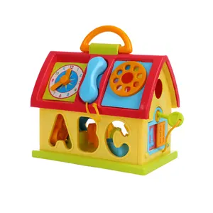 Ensemble de blocs de construction pour tout-petits maison d'apprentissage jouet éducatif pour bébé multifonctionnel forme d'apprentissage précoce maison assortie