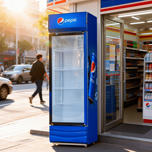 <span class=keywords><strong>Vitrine</strong></span> réfrigérée commerciale pour boissons avec logo personnalisé, éclairage LED, refroidissement direct par air, sans givre - Product Image 3